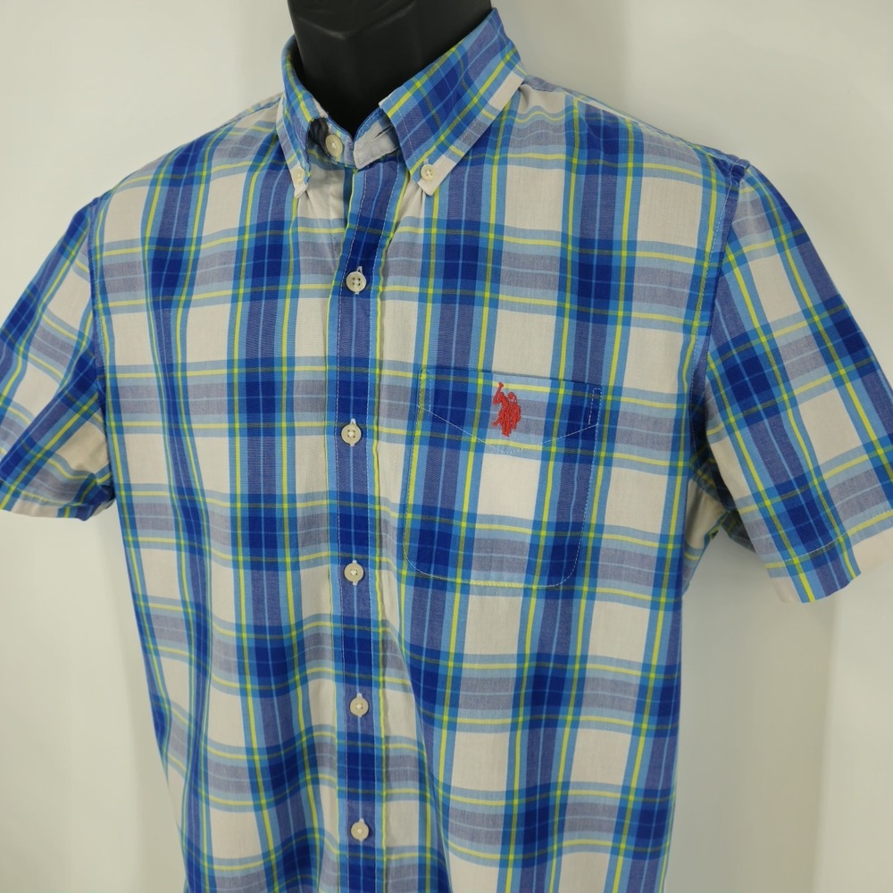 U.S Polo Assn Men's Size Small Plaid Button Down Dress Shirt RN 98826 Travel